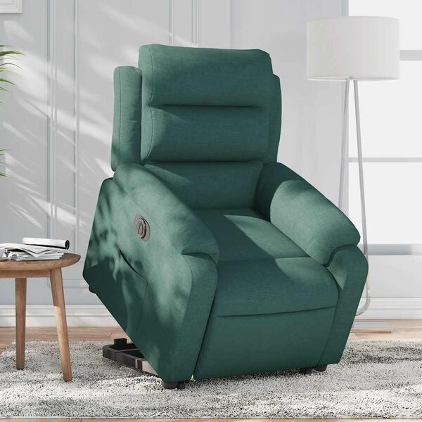 VidaXL Elektrické zvedací polohovací křeslo textil, rozměry ve vzpřímené poloze 75 x 92,5 x 100 cm [3205012] Barva: Tmavě šedá