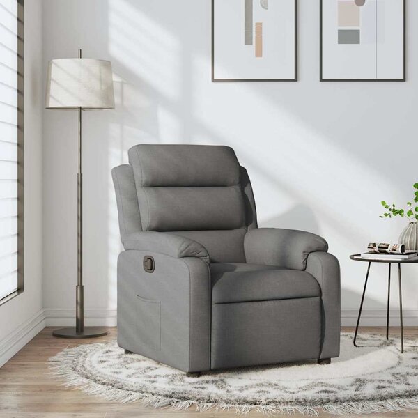 VidaXL Polohovací křeslo textil, výška sedáku od země 42–44 cm [373471] Barva: Hnědá