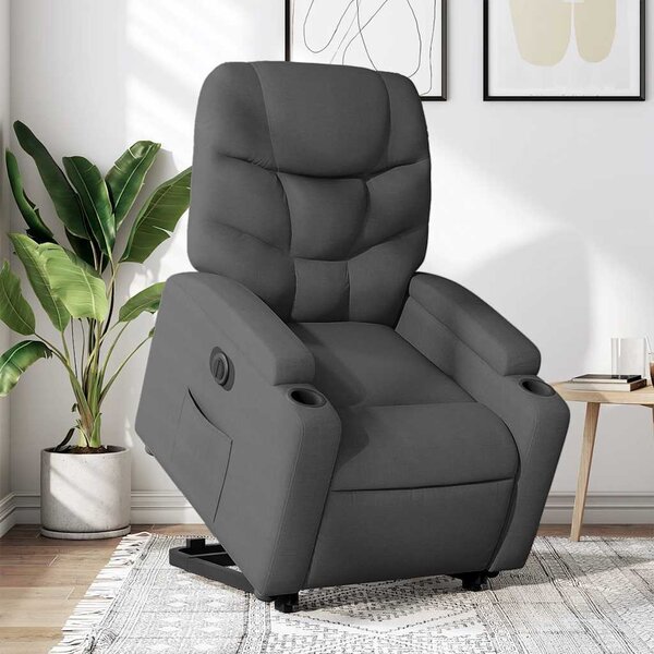 VidaXL Elektrické zvedací polohovací křeslo textil, rozměry ve vzpřímené poloze 74 x 89 x 100 cm [3204620] Barva: taupe