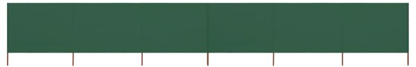 6dílná zástěna proti větru látková 800 x 160 cm zelená