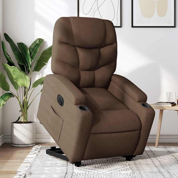 VidaXL Elektrické zvedací polohovací křeslo textil, rozměry ve vzpřímené poloze 74 x 89 x 100 cm [3204620] Barva: taupe