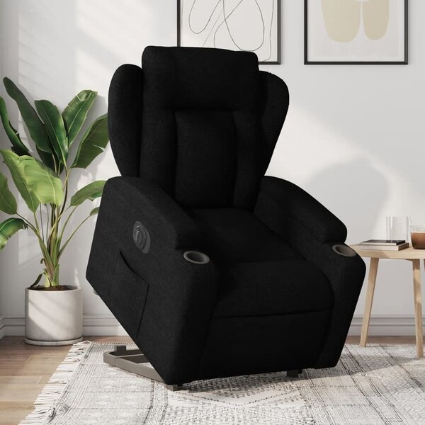 VidaXL Elektrické zvedací polohovací křeslo textil, rozměry ve vzpřímené poloze 77 x 94,5 x 100 cm [3204511] Barva: Tmavě zelená