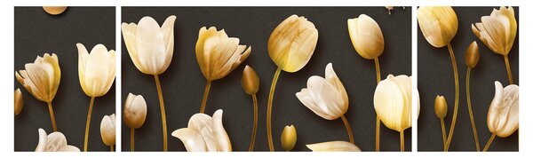 Obraz - Tulipány - abstraktní (170x50 cm)