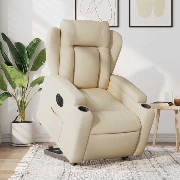 VidaXL Elektrické zvedací polohovací křeslo textil, rozměry ve vzpřímené poloze 77 x 94,5 x 100 cm [3204511] Barva: Tmavě zelená
