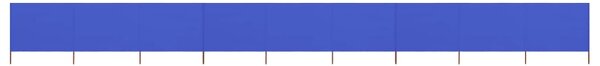 9dílná zástěna proti větru textil 1200 x 160 cm azurově modrá