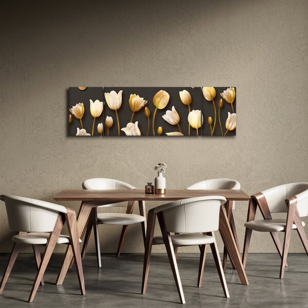 Obraz - Tulipány - abstraktní (170x50 cm)