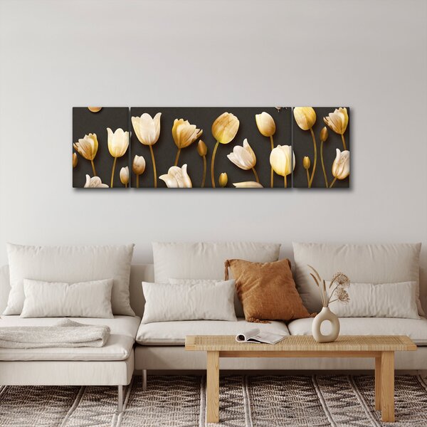 Obraz - Tulipány - abstraktní (170x50 cm)