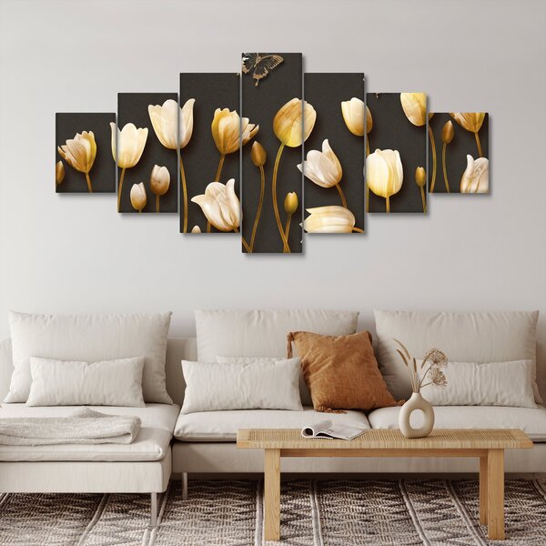 Obraz - Tulipány - abstraktní (210x100 cm)