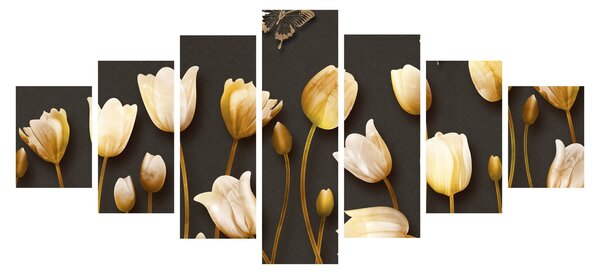 Obraz - Tulipány - abstraktní (210x100 cm)