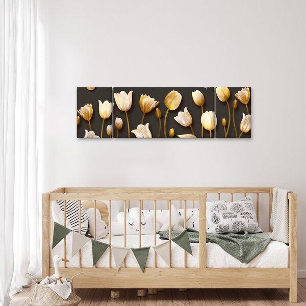 Obraz - Tulipány - abstraktní (170x50 cm)
