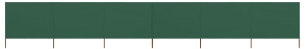 6dílná zástěna proti větru látková 800 x 120 cm zelená