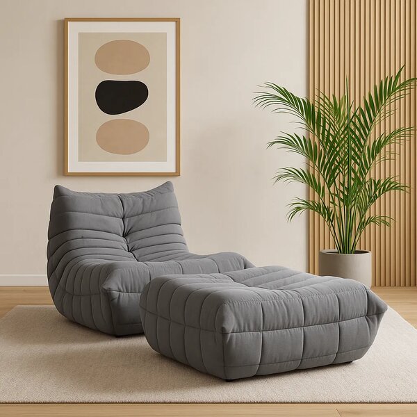 LivinHill Designové křeslo Nua samet šedé