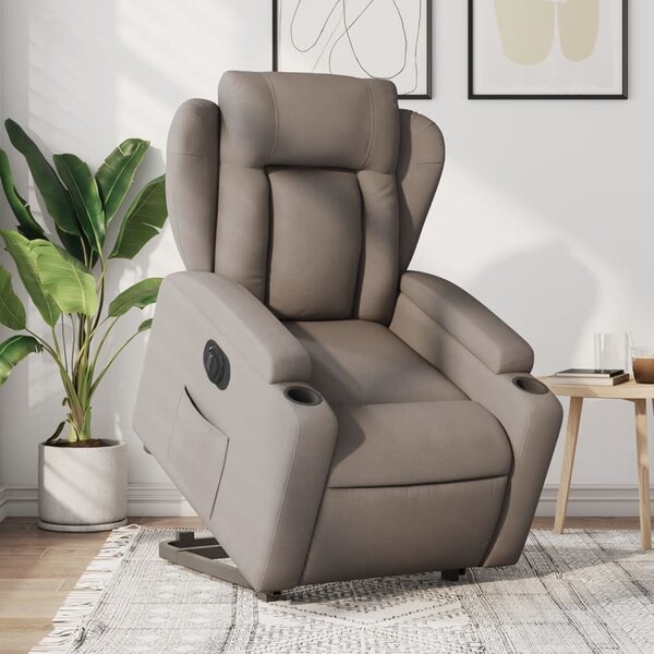 VidaXL Elektrické zvedací polohovací křeslo textil, rozměry ve vzpřímené poloze 77 x 94,5 x 100 cm [3204511] Barva: Tmavě zelená