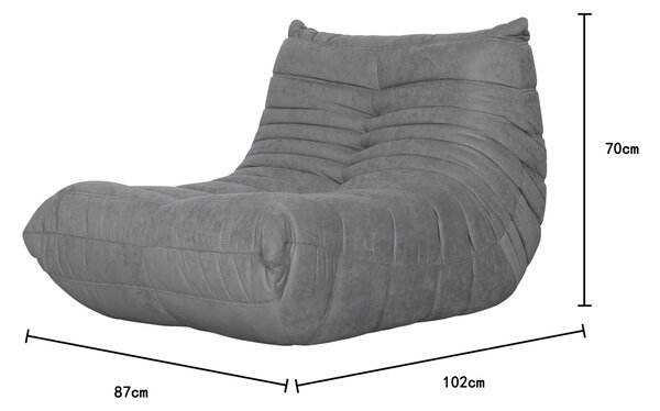 LivinHill Designové křeslo Nua samet šedé