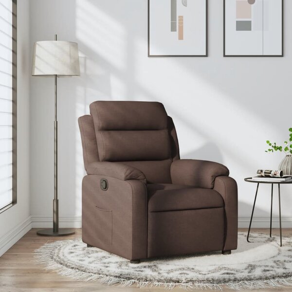 VidaXL Polohovací křeslo textil, výška sedáku od země 42–44 cm [373471] Barva: Hnědá