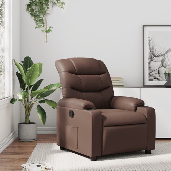 VidaXL Polohovací křeslo umělá kůže, rozměry ve vzpřímené poloze 75,5 x 93 x 99,5 cm [374135] Barva: cappuccino