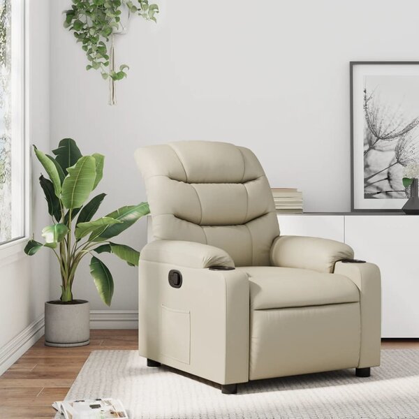 VidaXL Polohovací křeslo umělá kůže, rozměry ve vzpřímené poloze 75,5 x 93 x 99,5 cm [374135] Barva: cappuccino