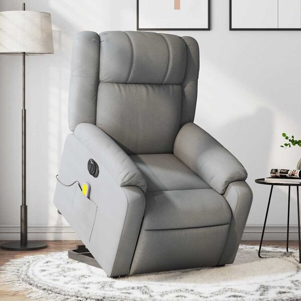 VidaXL Elektrické zvedací masážní polohovací křeslo textil, rozměry ve vzpřímené poloze 77 x 95 x 99 cm [3205239] Barva: taupe