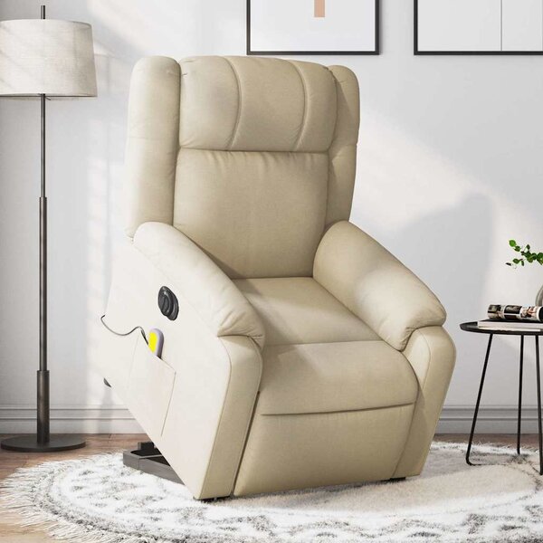 VidaXL Elektrické zvedací masážní polohovací křeslo textil, rozměry ve vzpřímené poloze 77 x 95 x 99 cm [3205239] Barva: taupe