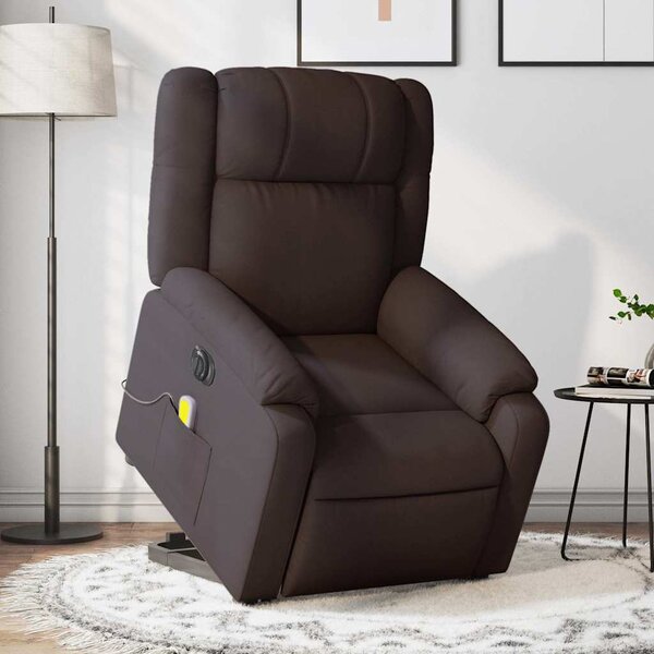 VidaXL Elektrické zvedací masážní polohovací křeslo textil, rozměry ve vzpřímené poloze 77 x 95 x 99 cm [3205239] Barva: taupe