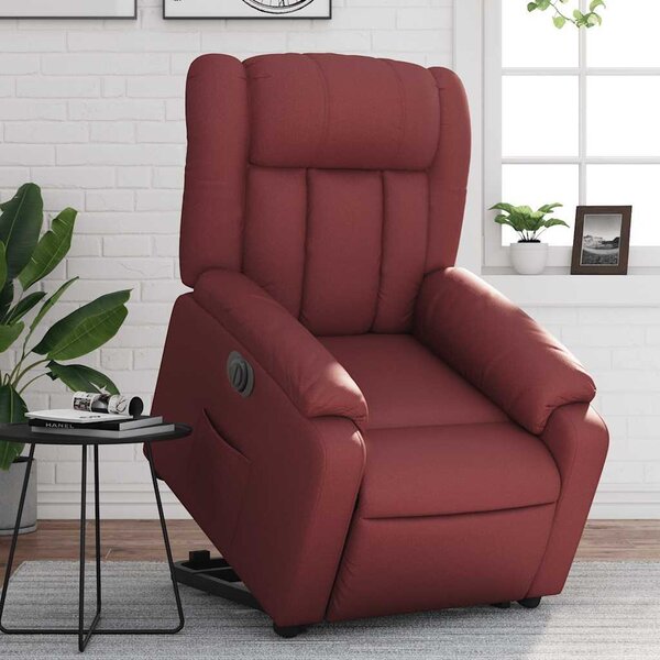 VidaXL Elektrické zvedací polohovací křeslo umělá kůže, rozměry ve vzpřímené poloze 78 x 92 x 98 cm [3205281] Barva: Šedá