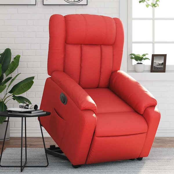 VidaXL Elektrické zvedací polohovací křeslo umělá kůže, rozměry ve vzpřímené poloze 78 x 92 x 98 cm [3205281] Barva: Šedá