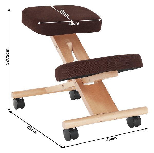 KONDELA Ergonomická klekačka, hnědá/buk, FLONET