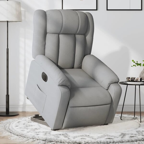 VidaXL Elektrické zvedací polohovací křeslo textil, rozměry ve vzpřímené poloze 78 x 92 x 98 cm [3205341] Barva: taupe