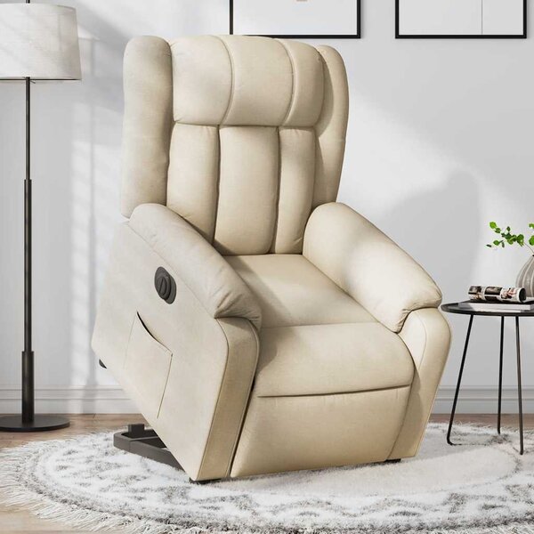 VidaXL Elektrické zvedací polohovací křeslo textil, rozměry ve vzpřímené poloze 78 x 92 x 98 cm [3205341] Barva: taupe