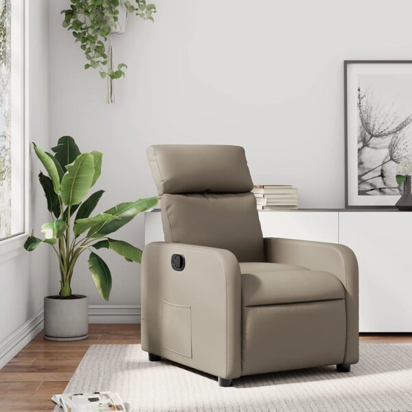 VidaXL Polohovací křeslo umělá kůže, rozměry ve vzpřímené poloze 66 x 89,5 x 95,5 cm [374188] Barva: Hnědá