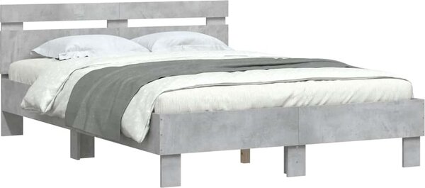 VidaXL Rám postele s čelem kompozitní dřevo [3207451] Barva: Bílá, Velikost: 140 x 200 cm (rám 203 x 145 x 70 cm)