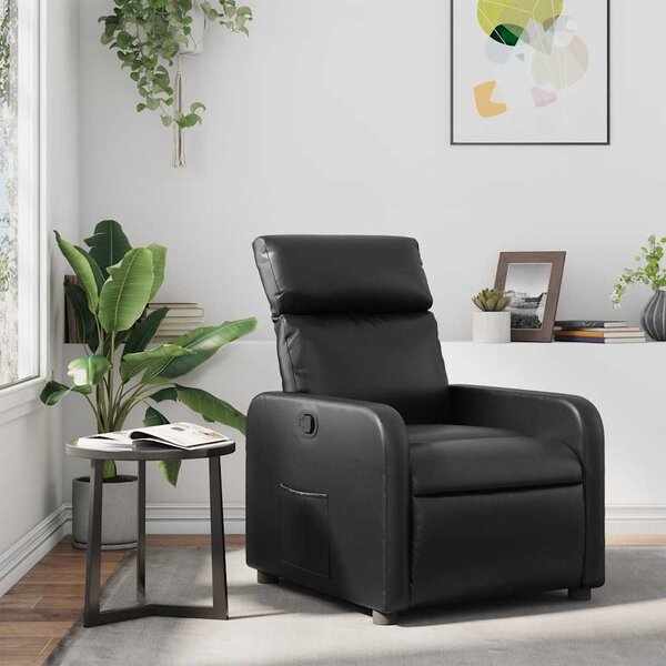 VidaXL Polohovací křeslo umělá kůže, rozměry ve vzpřímené poloze 66 x 89,5 x 95,5 cm [374188] Barva: Hnědá
