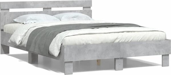 VidaXL Rám postele s čelem kompozitní dřevo [3207451] Barva: Bílá, Velikost: 140 x 200 cm (rám 203 x 145 x 70 cm)