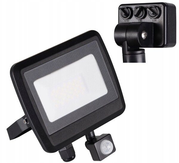 LED reflektor s pohybovým senzorem 30W 2400lm 4000K ANTEM LED 30W-NW-SE B Kanlux