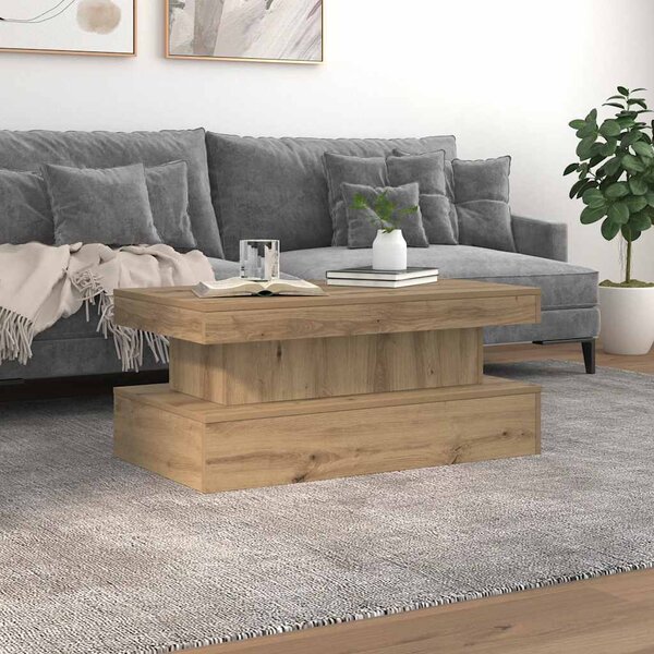 VidaXL Konferenční stolek s LED osvětlením 90 x 50 x 40 cm [839848] Barva: Bílá