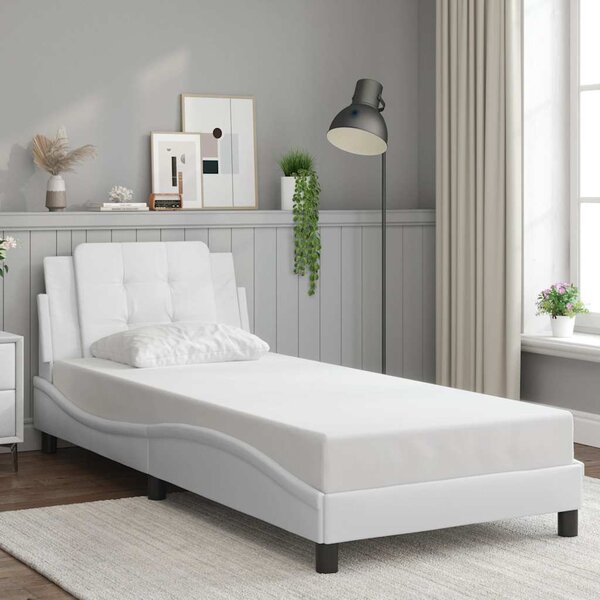VidaXL Rám postele bez matrace Zadar umělá kůže [3208166] Barva: Černobílý, Velikost: 90 x 200 cm