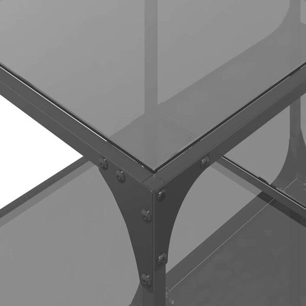 VidaXL Konferenční stolek černá skleněná deska ocel [845977] Barva: průhledné sklo, Velikost: 98.5 x 50 x 40 cm