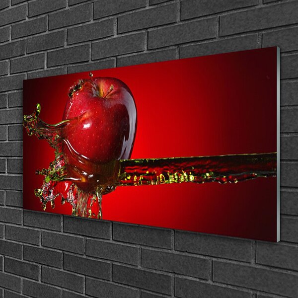 Obraz na skle Jablko Voda Kuchyně 100x50 cm 2 Přívěsky