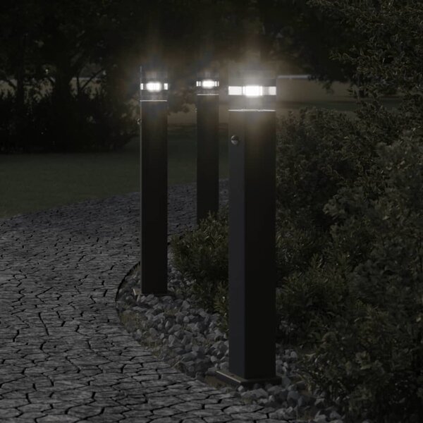VidaXL Venkovní stojací lampa s čidlem černá hliník [4006403] Velikost: 110 cm