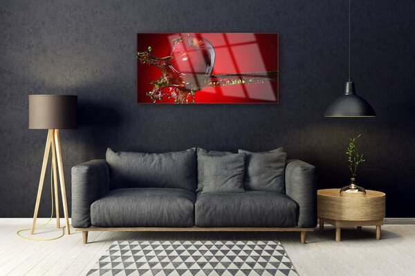 Obraz na skle Jablko Voda Kuchyně 100x50 cm 2 Přívěsky