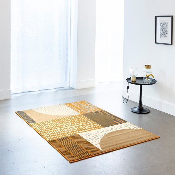 Blancheporte Dekorativní koberec s geometrickým vzorem hořčicová 60x110cm