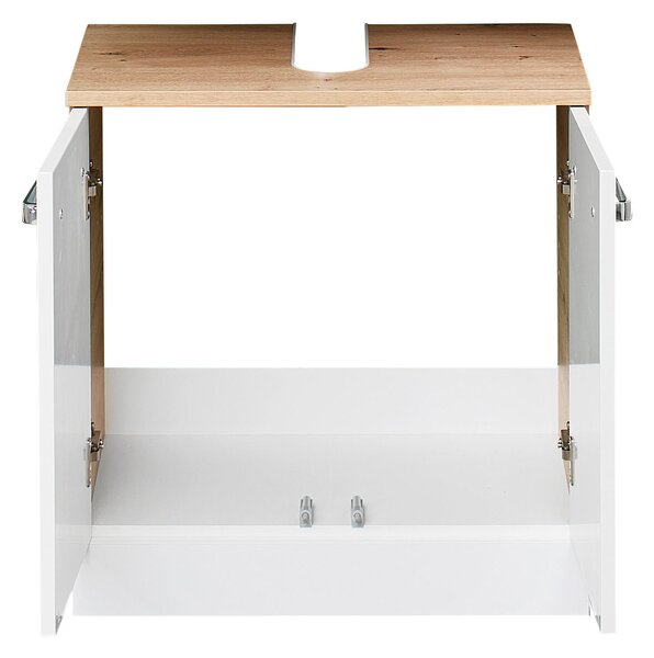 SKŘÍŇKA POD UMYVADLO, bílá, dub artisan, 55/56/33 cm Xora - Koupelnové série