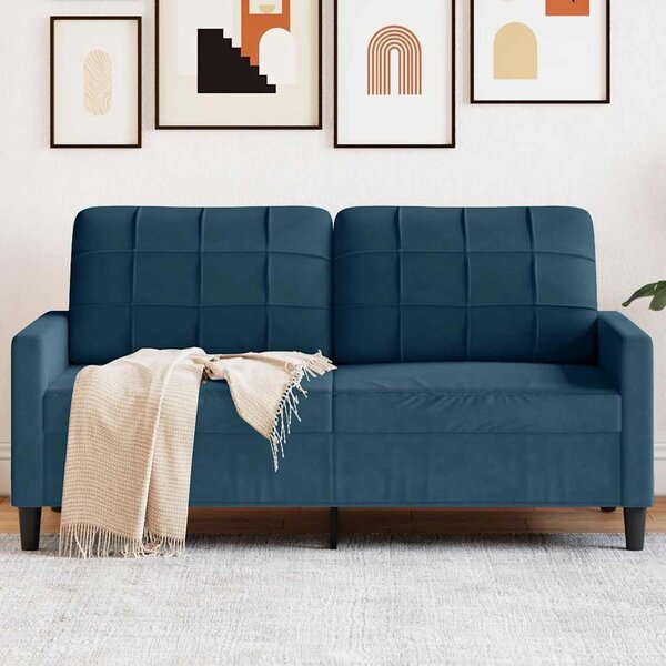 VidaXL 2místná pohovka 140 cm samet, celkové rozměry 157 x 77 x 80 cm [4007629] Barva: Žlutá