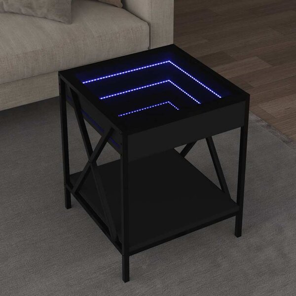 VidaXL Konferenční stolek s Infinity LED, materiál kompozitní dřevo, sklo, kov [847695] Barva: dub sonoma, Velikost: 50 x 50 x 38 cm