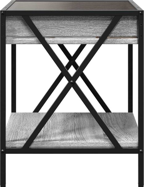 VidaXL Konferenční stolek s Infinity LED, materiál kompozitní dřevo, sklo, kov [847695] Barva: dub sonoma, Velikost: 50 x 50 x 38 cm