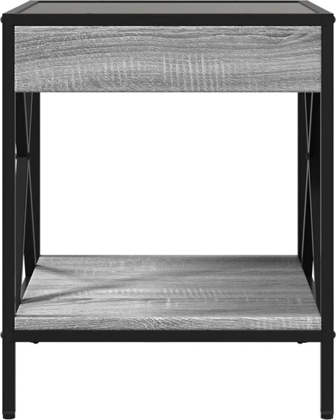 VidaXL Konferenční stolek s Infinity LED, materiál kompozitní dřevo, sklo, kov [847695] Barva: dub sonoma, Velikost: 50 x 50 x 38 cm