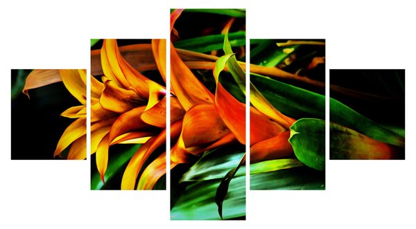 Obraz oranžové kytice (125x70 cm)