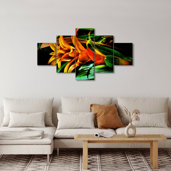 Obraz oranžové kytice (125x70 cm)