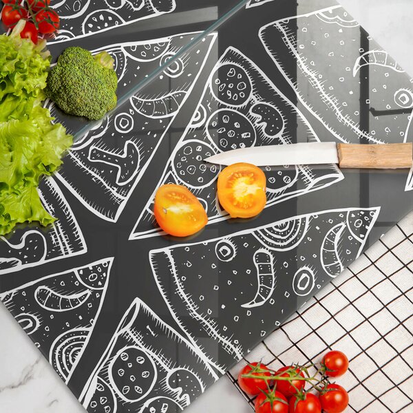 Skleněná deska za sporák Pizza ilustrace