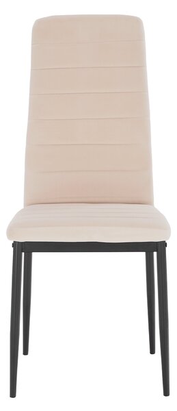 Jídelní židle SWISS - velvet látka, Dulux béžová / černá
